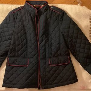 Talbots indigo/navy quilted jacket (L)